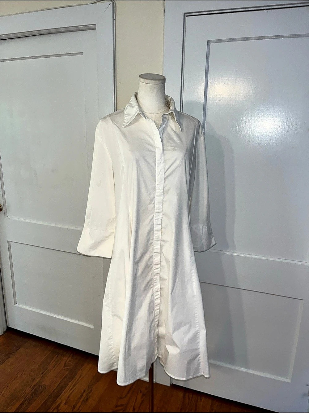 The Perfect White Shirt Dress | San Francisco Cotton Stretch A-Line XL